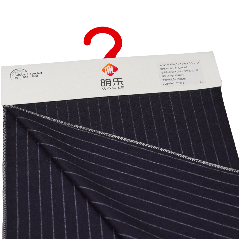 ขนสัตว์ 53%, โพลีเอสเตอร์ 47%, 350G/M, Zhiqing + สีขาว, ผ้าสักหลาดลายแนวตั้ง, ML-317245X-2