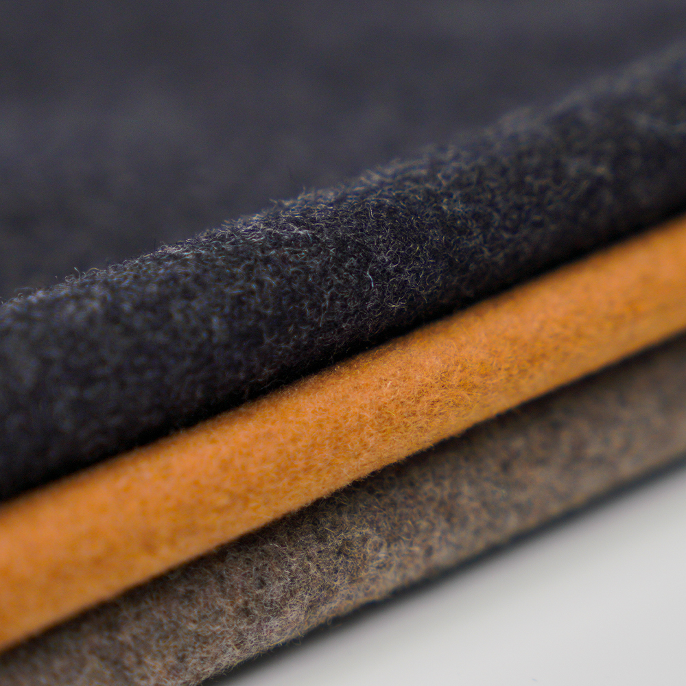 ขนสัตว์ 60%, โพลีเอสเตอร์ 30%, เส้นใยอื่นๆ 10%, 800G/M, สีเทาเข้ม, Melton ML-90345